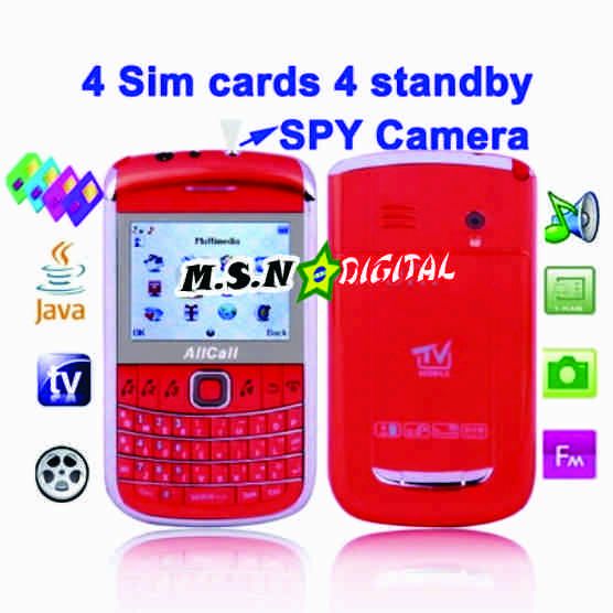 CELULAR E9650B Red + Camera SPY, 4 cartões SIM